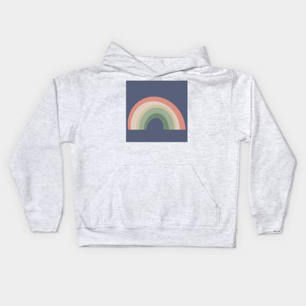 Retro Rainbow Pastel Kids Hoodie by Sara